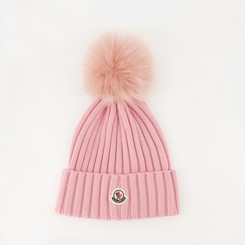 Imagem do gorro de lã com pompom da marca Moncler para Mulher - Temporada Outono-Inverno 2025 - Vista Frontal