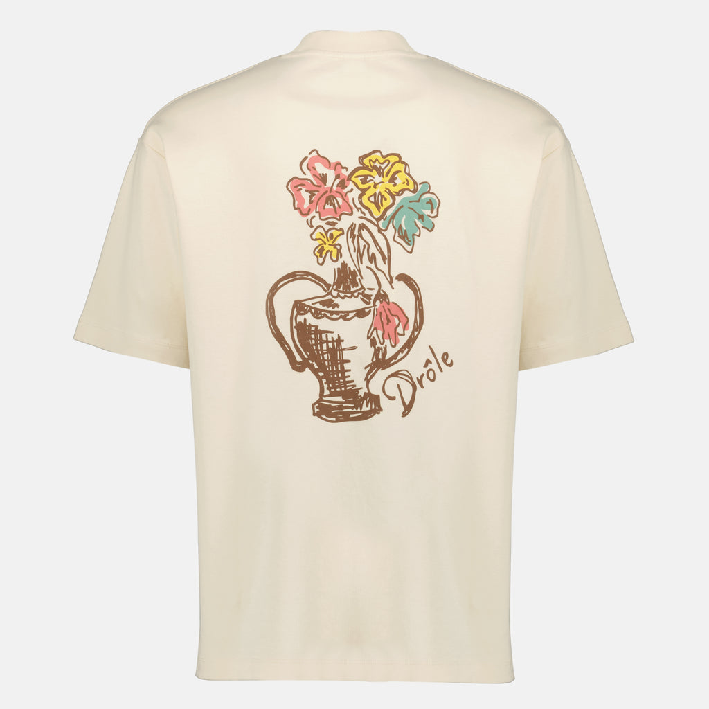Image de l'article T-shirt beige Vase Havana de la marque Drole De Monsieur pour Homme - Saison Printemps-Été 2026 - Vue de Dos