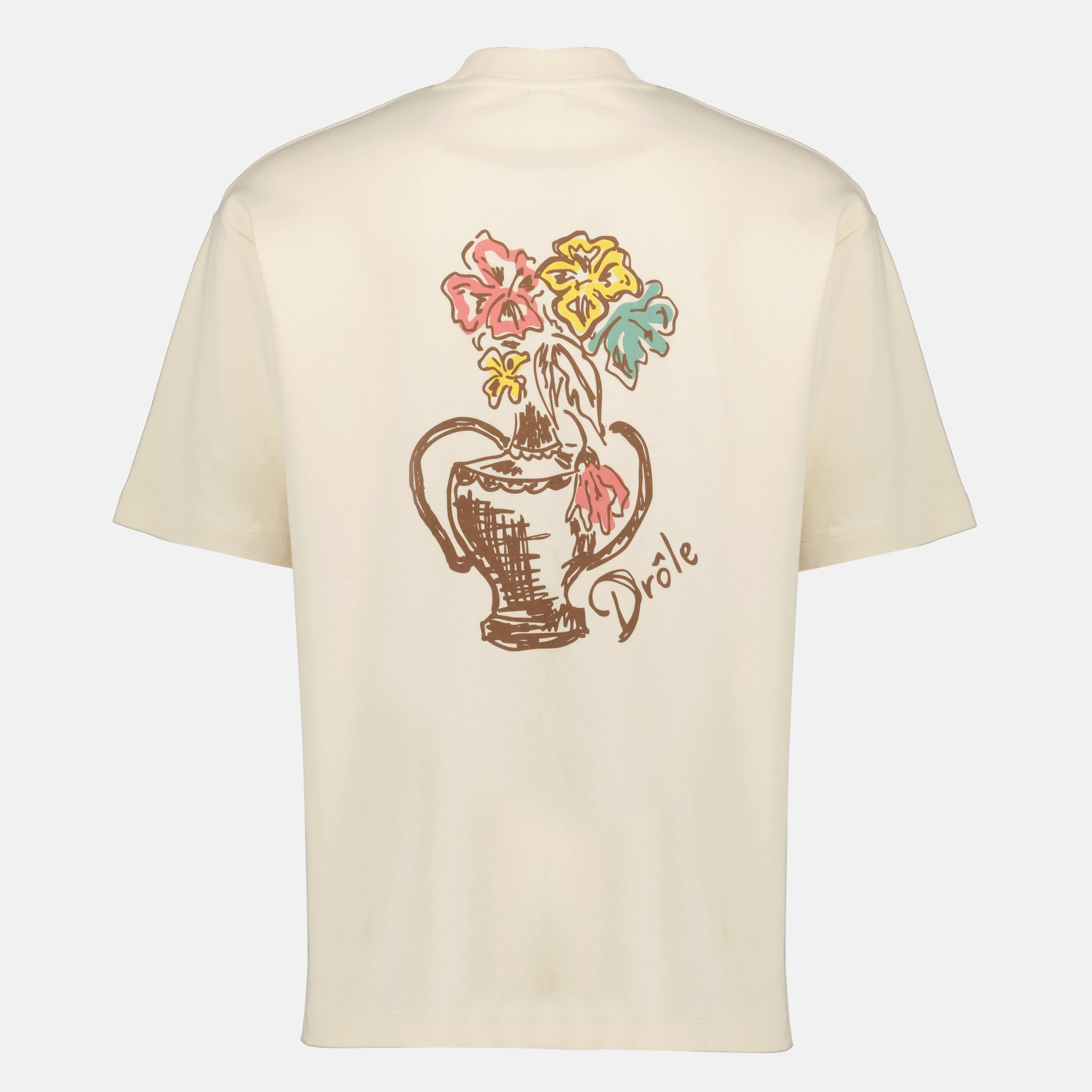 Image de l'article T-shirt beige Vase Havana de la marque Drole De Monsieur pour Homme - Saison Printemps-Été 2026 - Vue de Dos