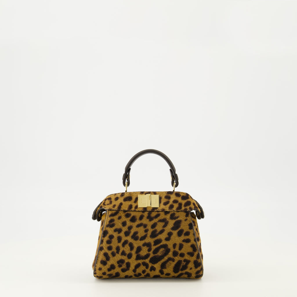 Image of the Fendi Peekabbo nano leopard bag for Women - Autumn-Winter 2025 - Front View