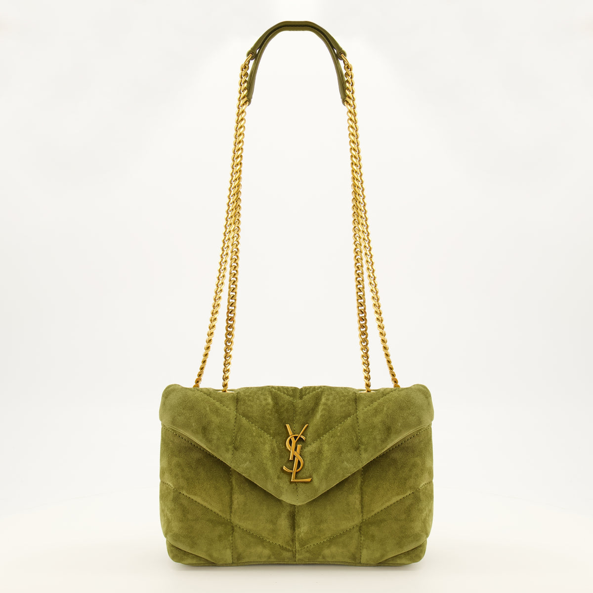 Sacs à main et épaule Borsa Puffer Giocattolo in Suede Verde Saint Laurent Vert Femme