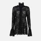 Tops Blouse en dentelle Rabanne Black Femme