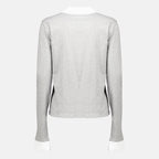 Maille Polo en jersey gris Miu Miu Gris Femme