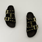 Offene schuhe Sandales Arizona Rivet Birkenstock Schwarz Femme