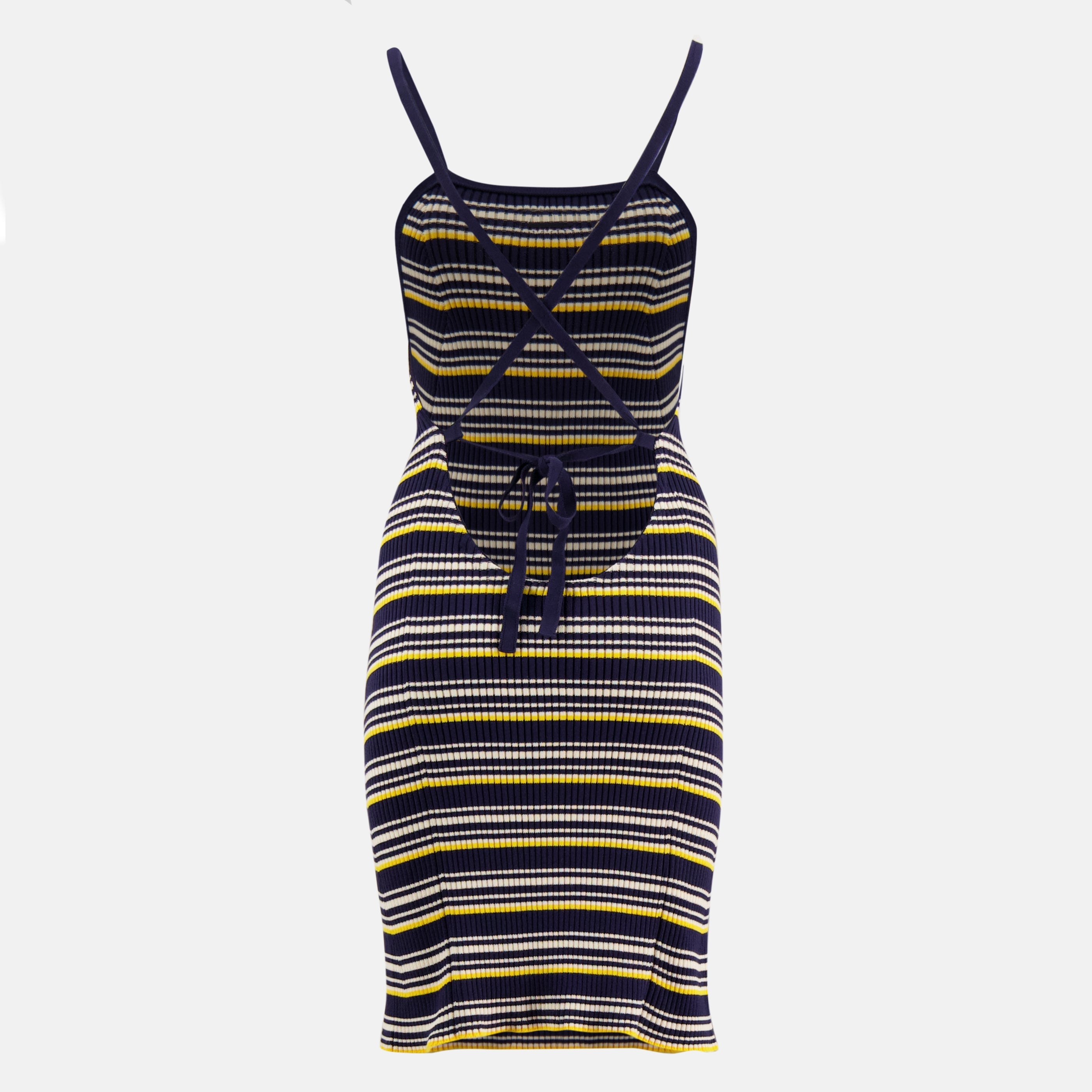 Image de l'article Robe en maille rayée bleu de la marque Miu Miu pour Femme - Saison Printemps-Été 2026 - Vue de Dos