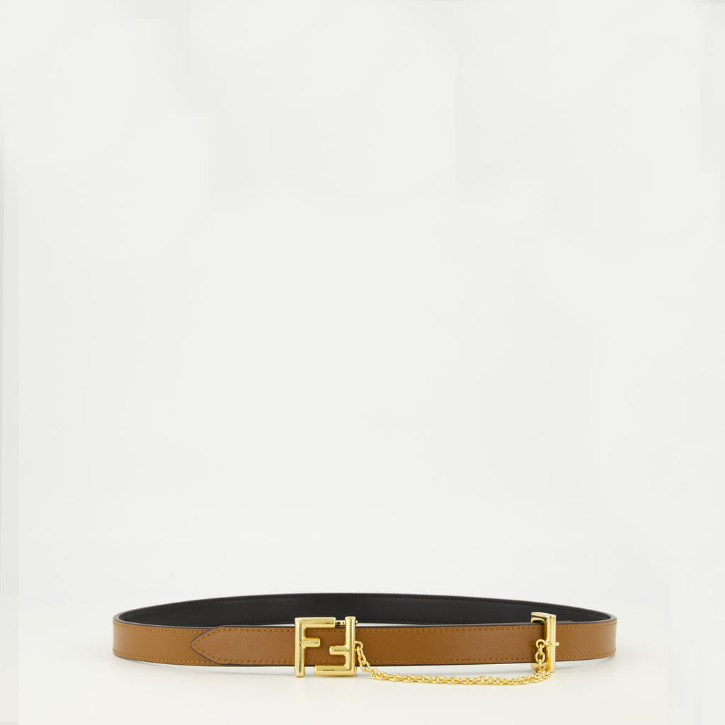 Image de l'article Ceinture FF réversible noir et marron de la marque Fendi pour Femme - Saison Printemps-Été 2026 - Vue détaillée_2