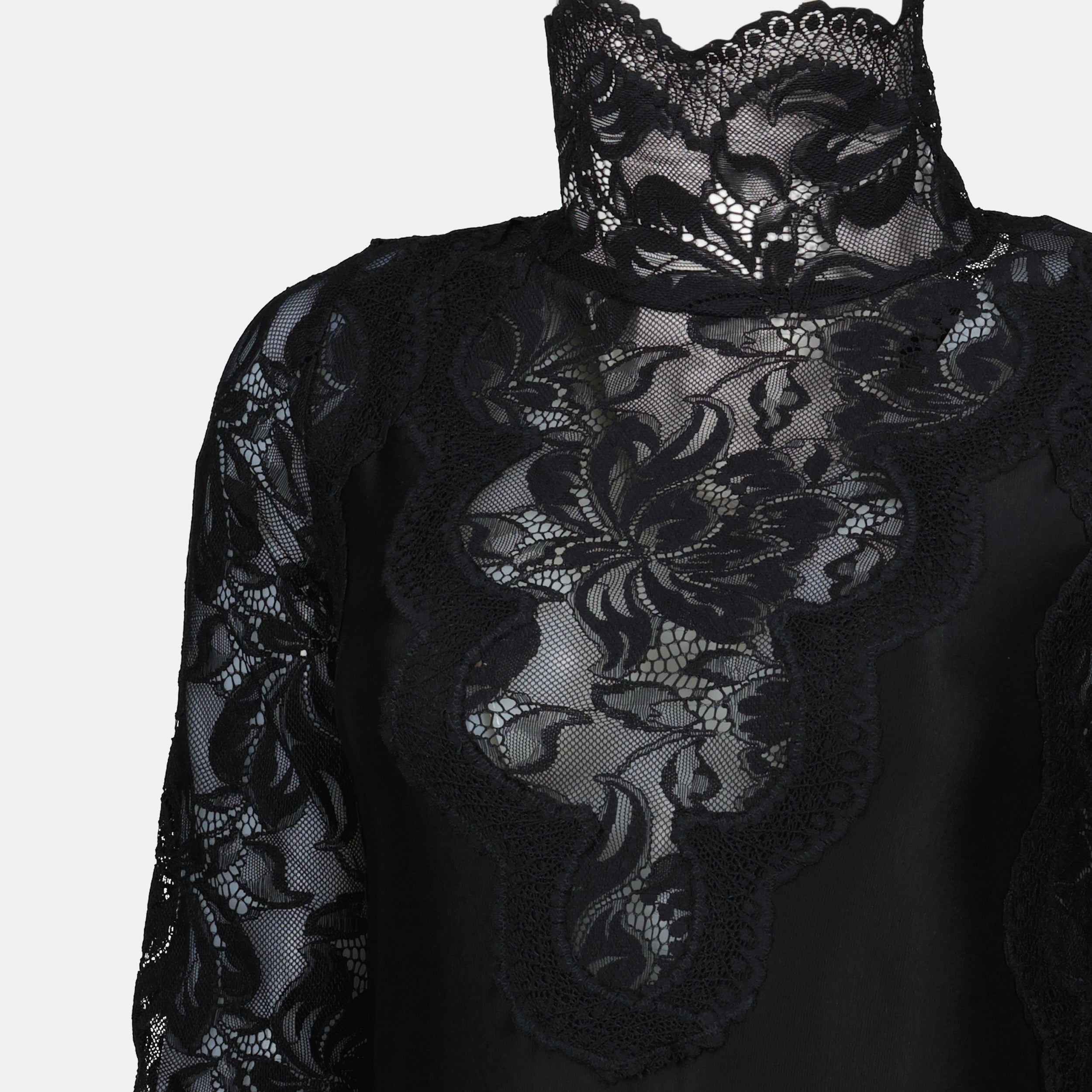 Robes Robe longue en dentelle Rabanne Noir Femme