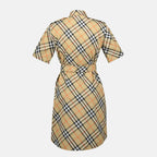 Robes Vestido Camisola em Check Burberry Beige Femme