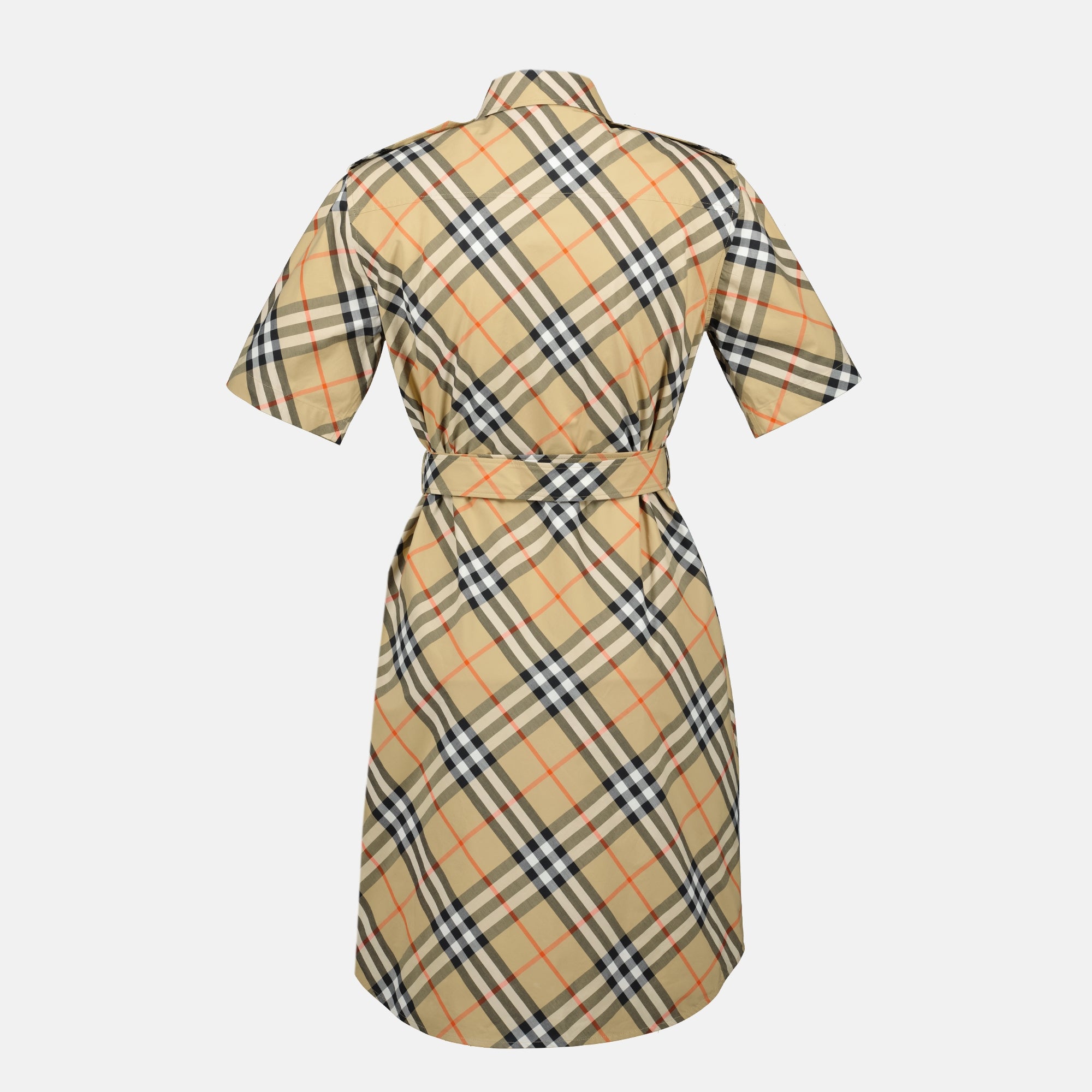 Robes Robe chemise Check Burberry Beige Femme