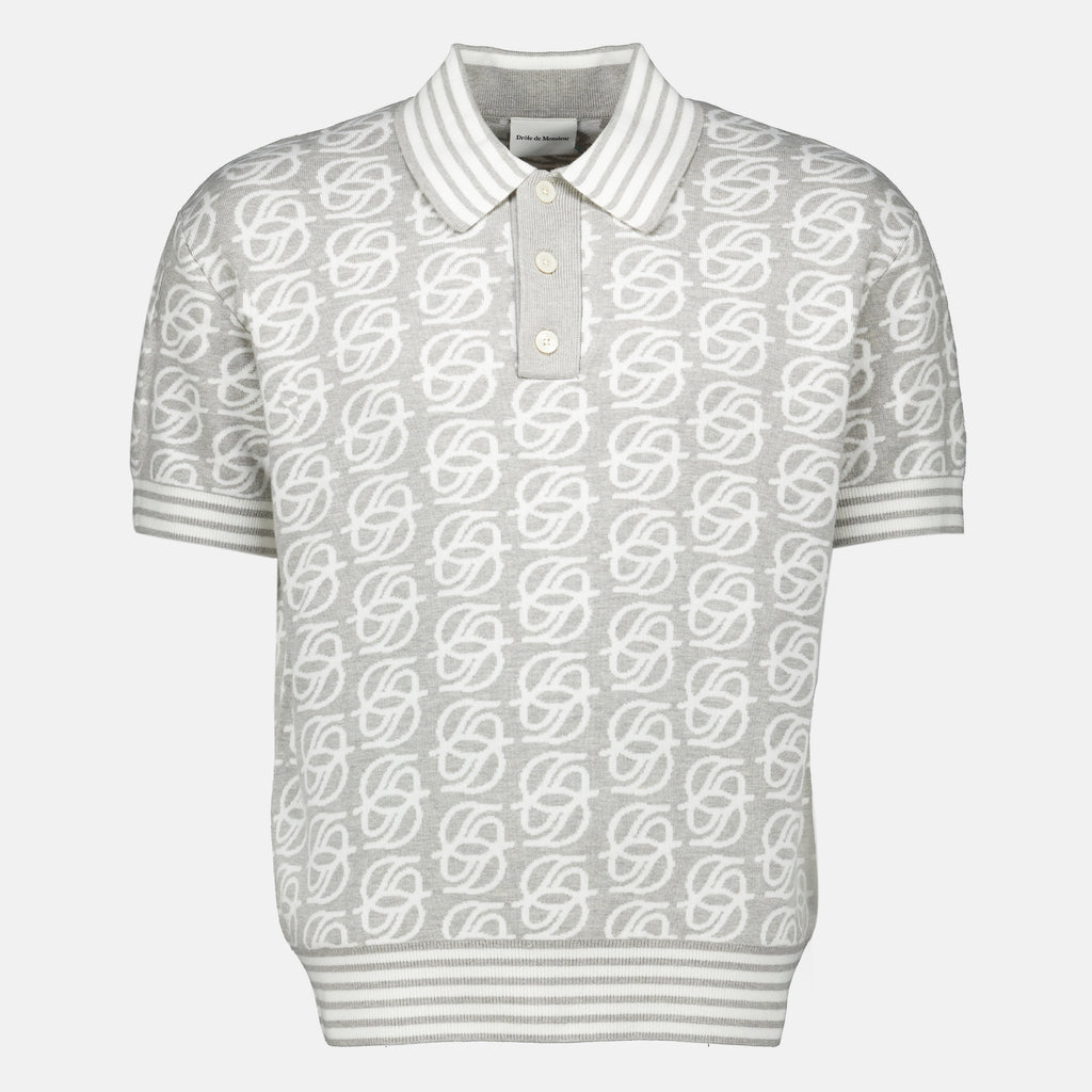 Maille D Miror グレー ニット ポロ Drole De Monsieur Gris Homme