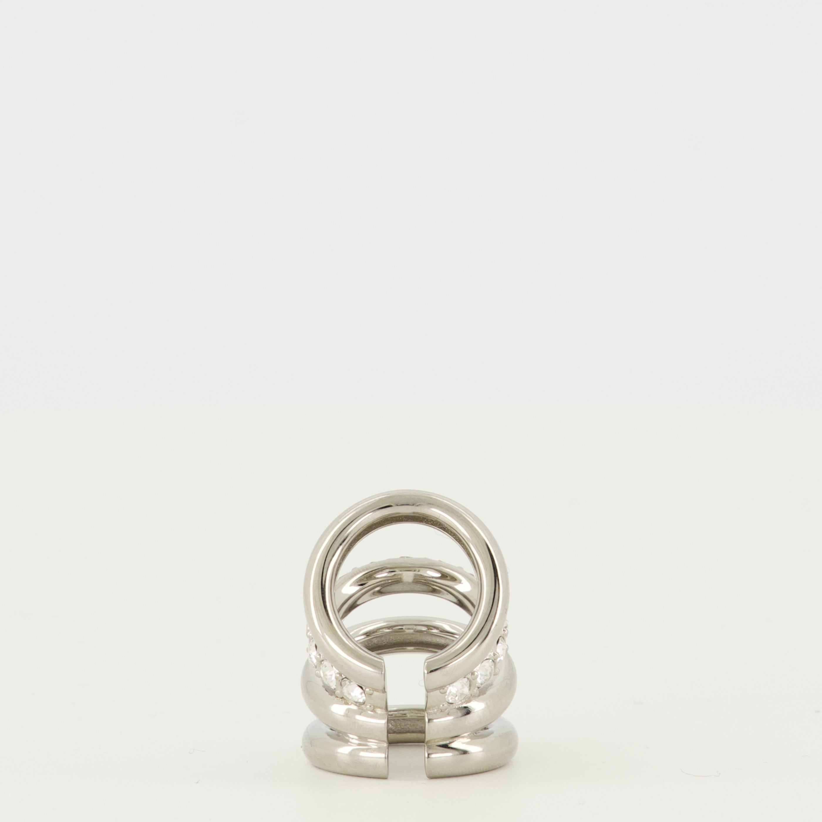 Bijoux Boucle d'oreille Punk avec cristaux argenté Rabanne Argenté Femme