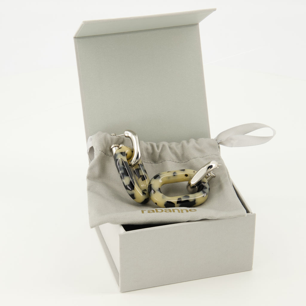 Bijoux Boucles d'oreilles XL Link à imprimé Rabanne Argenté Femme