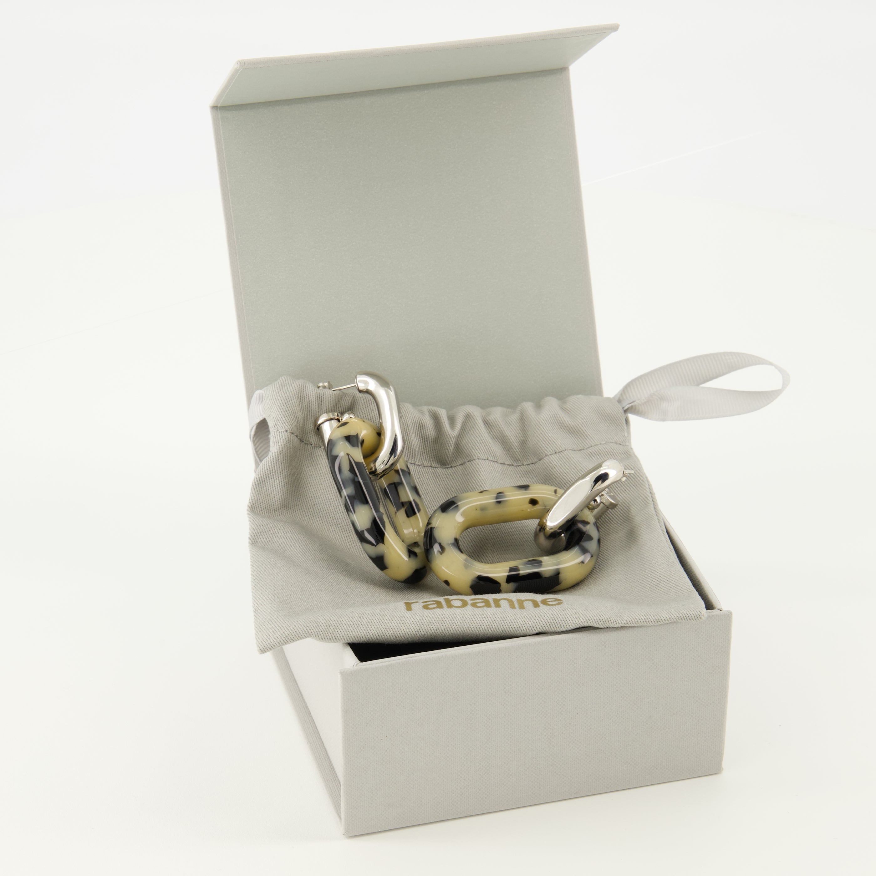 Bijoux Boucles d'oreilles XL Link à imprimé Rabanne Argenté Femme