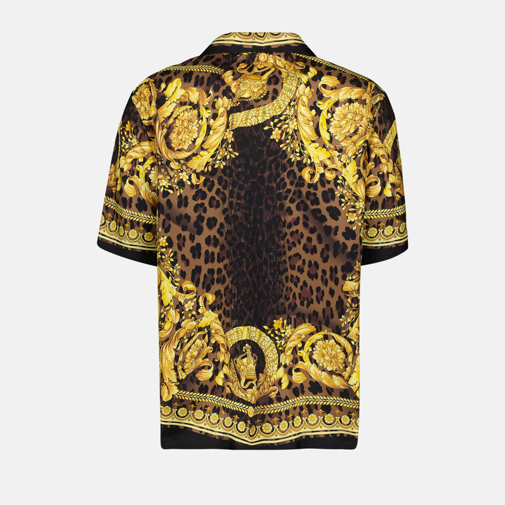 Camisas Chemise en soie Barocco Versace Amarelo Homme