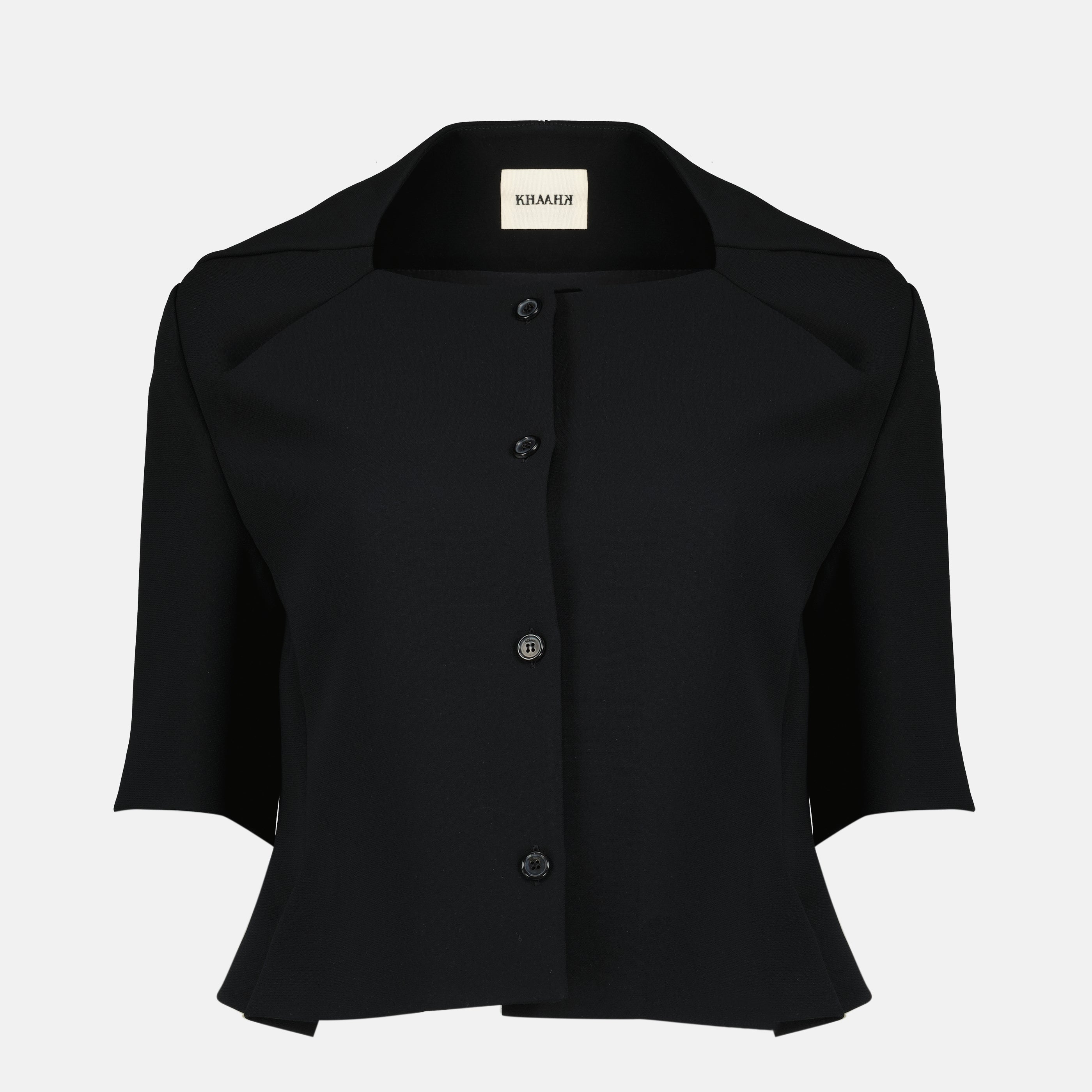 Image de l'article Veste Franc noir de la marque Khaite pour Femme - Saison Printemps-Été 2026 - Vue de Face