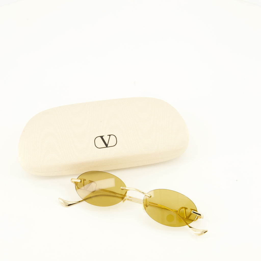 Lunettes Geometrische Metallbrille Valentino Garavani Doré Femme