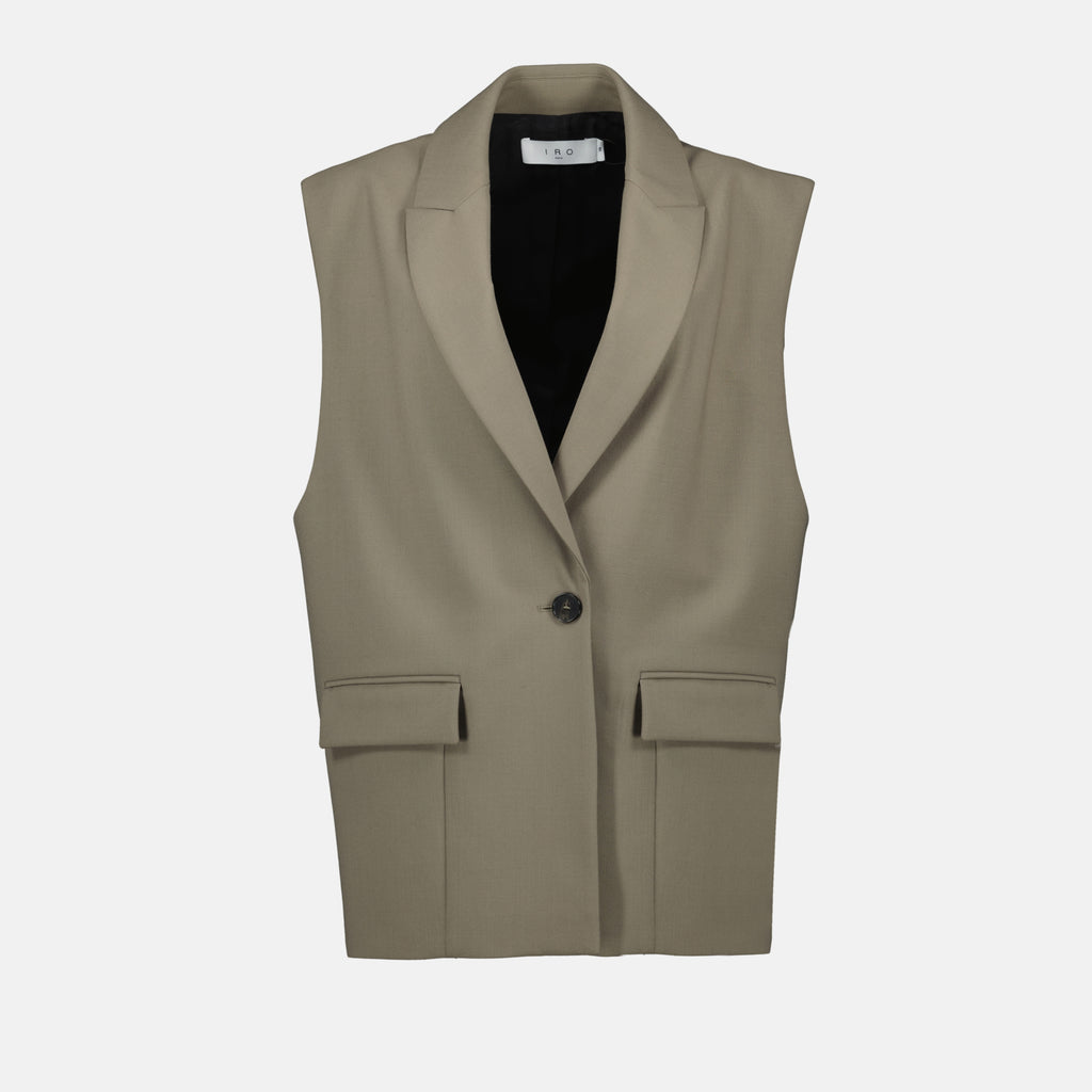 Jackets Cynesa Beige Sleeveless Blazer Iro Khaki Femme