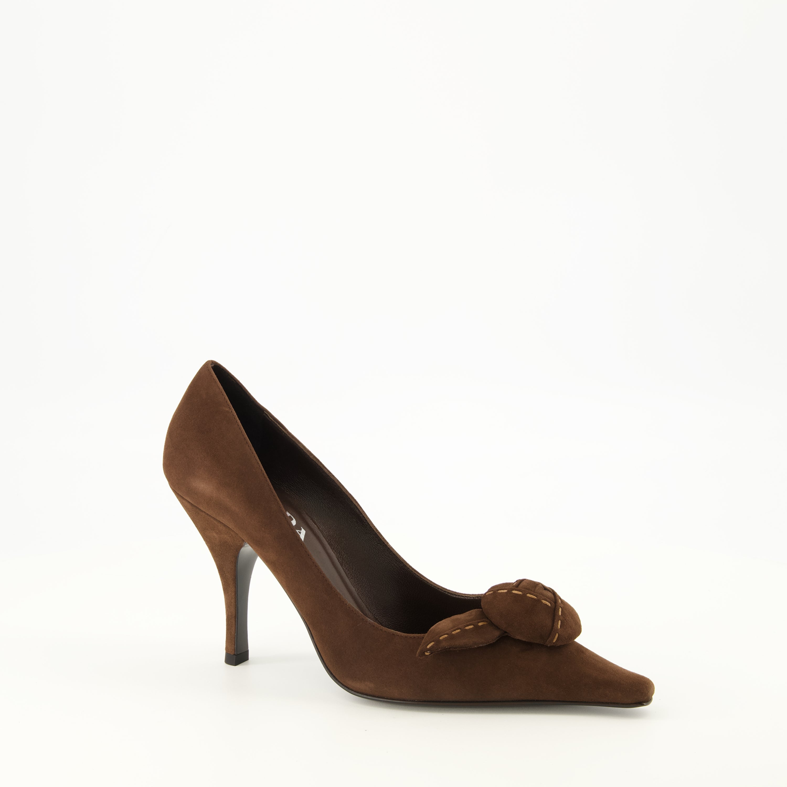 Escarpins Décolleté in suede marrone Prada Marron Femme