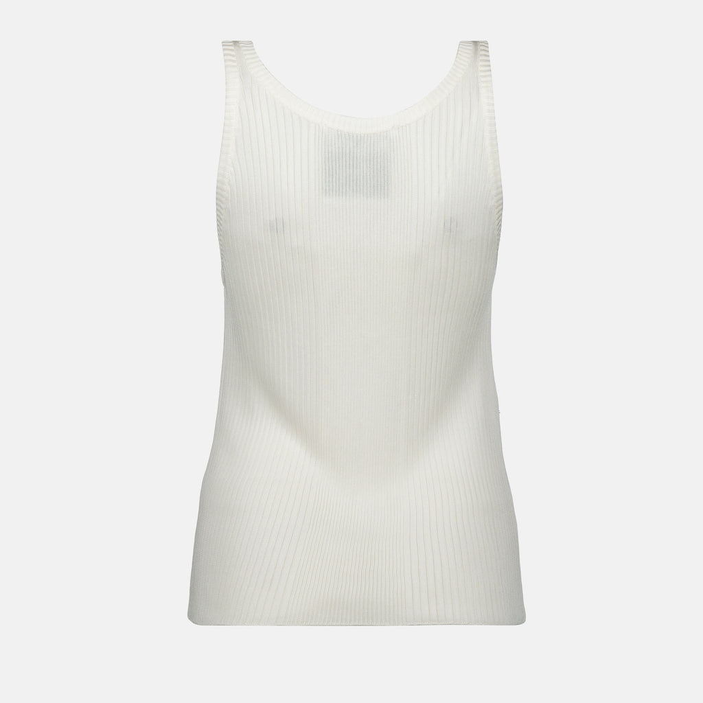 Tops Top côtelé Moschino Blanc Femme