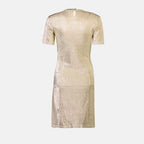 Vestidos Vestido Lurex Drapado Rabanne Ouro Mulher