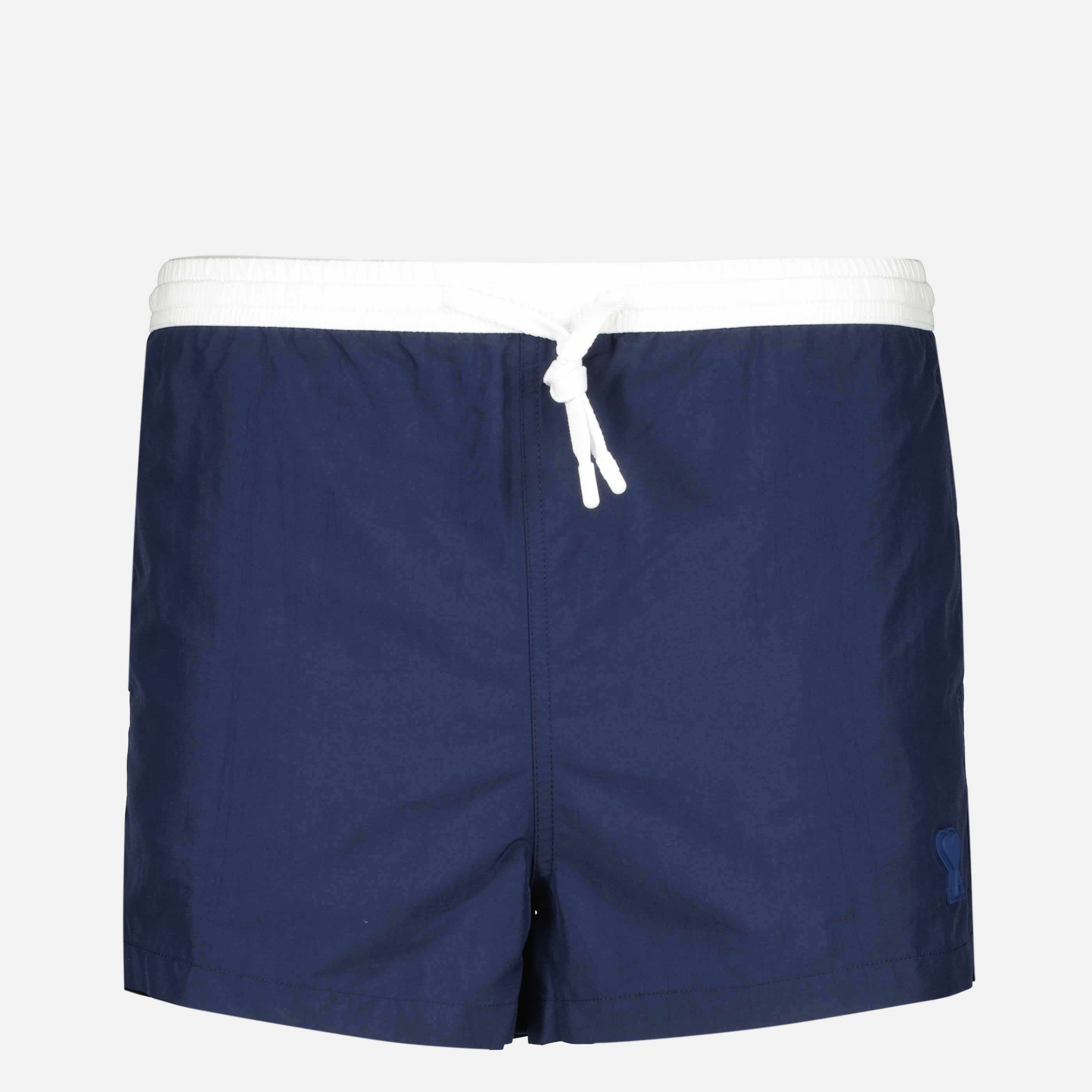 Image de l'article Maillot de bain bleu marine en nylon de la marque Ami PARIS pour Homme - Saison Printemps-Été 2026 - Vue de Face