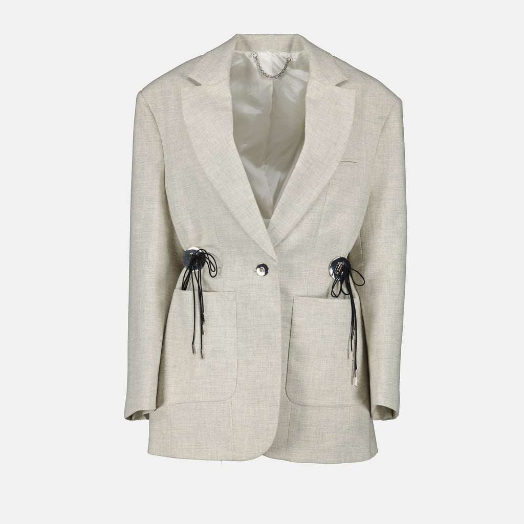Giacche Blazer in Lana Rabanne Beige Femme