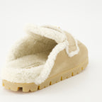 Offene schuhe Mules fourrées Prada Beige Femme