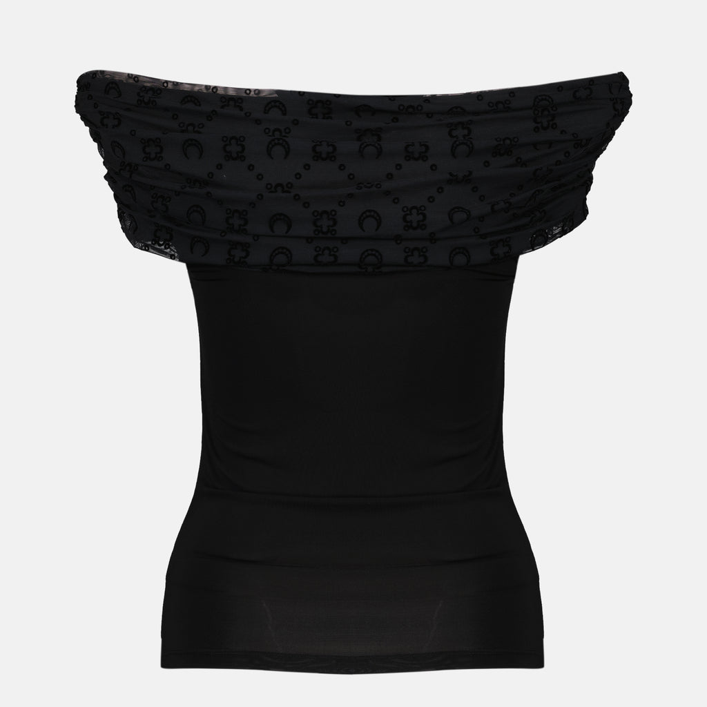Tops Schwarzes drapiertes Top Marine Serre Noir Femme