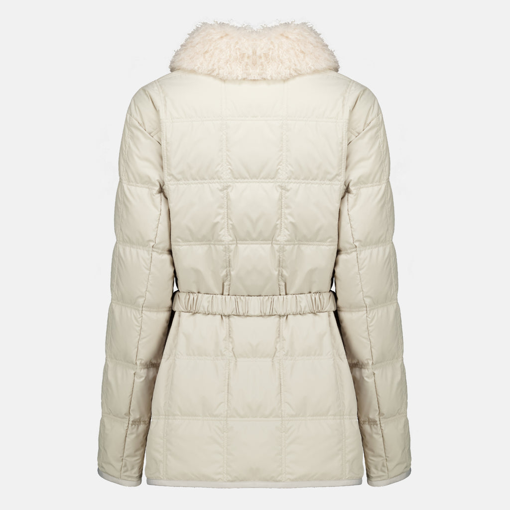 Manteaux Casaco de Plumas Cygnes Bege com Cinto Moncler Beige Femme
