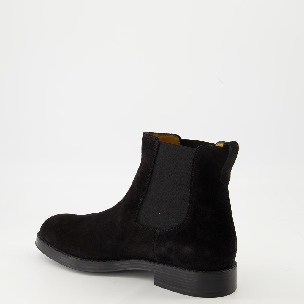 Image de l'article Bottines en cuir velours de la marque Tod's pour Homme - Saison Automne-Hiver 2025 - Vue trois quarts arrière droite