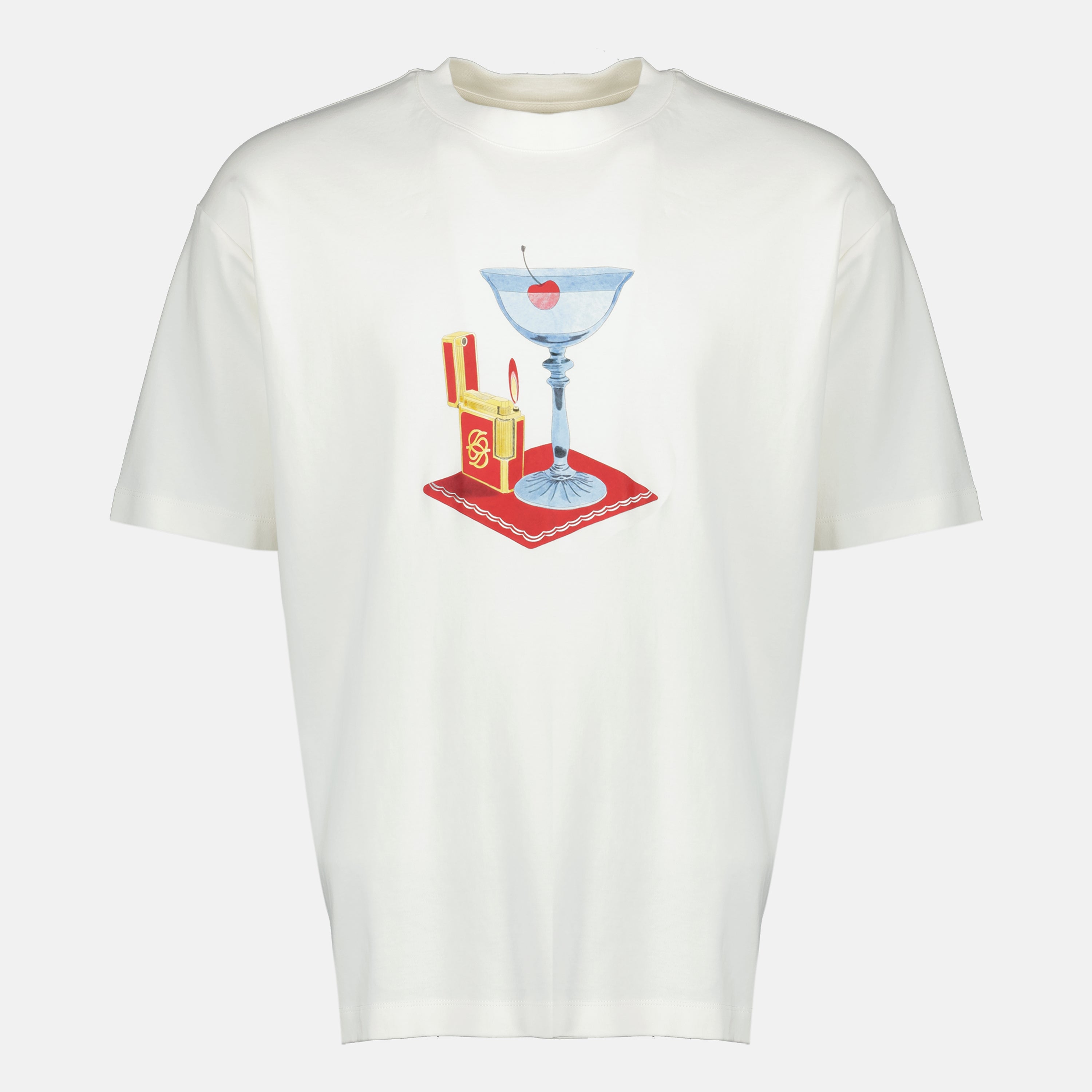 Immagine della T-shirt Cocktail bianca del marchio Drole De Monsieur per uomo - Stagione Primavera-Estate 2026 - Vista Frontale