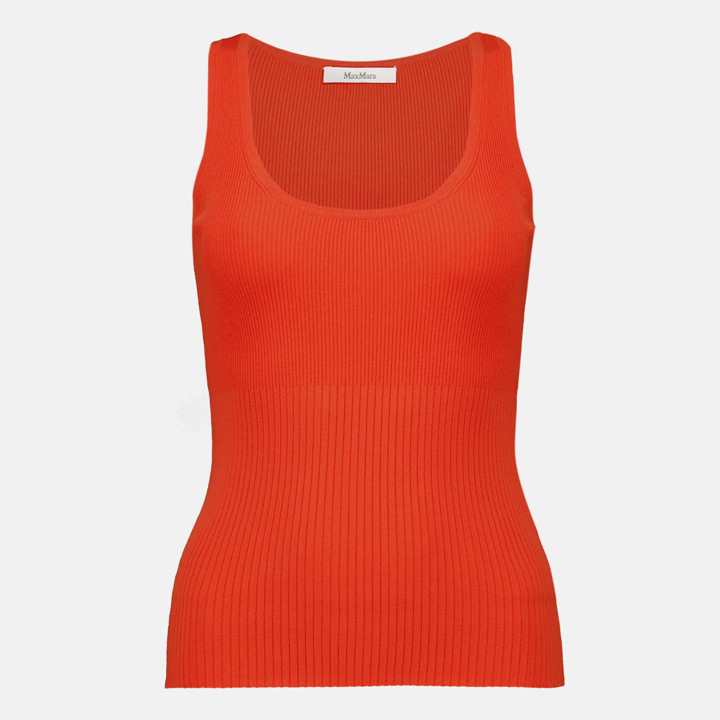 Tops Top a Canotta Ribbato Arancione Max Mara Orange Femme