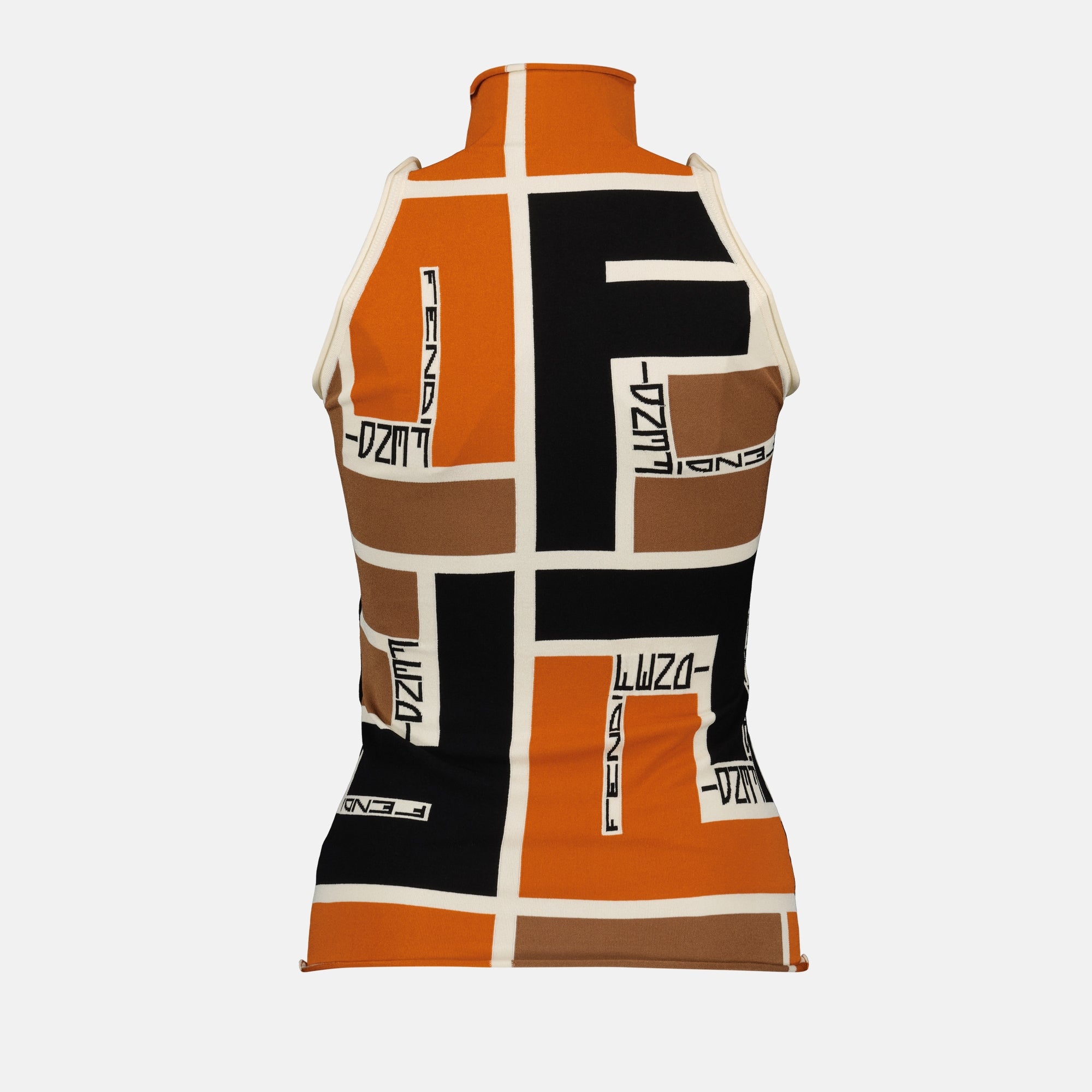 탑 리크라® 슬리브리스 탑 Fendi 주황색 Femme