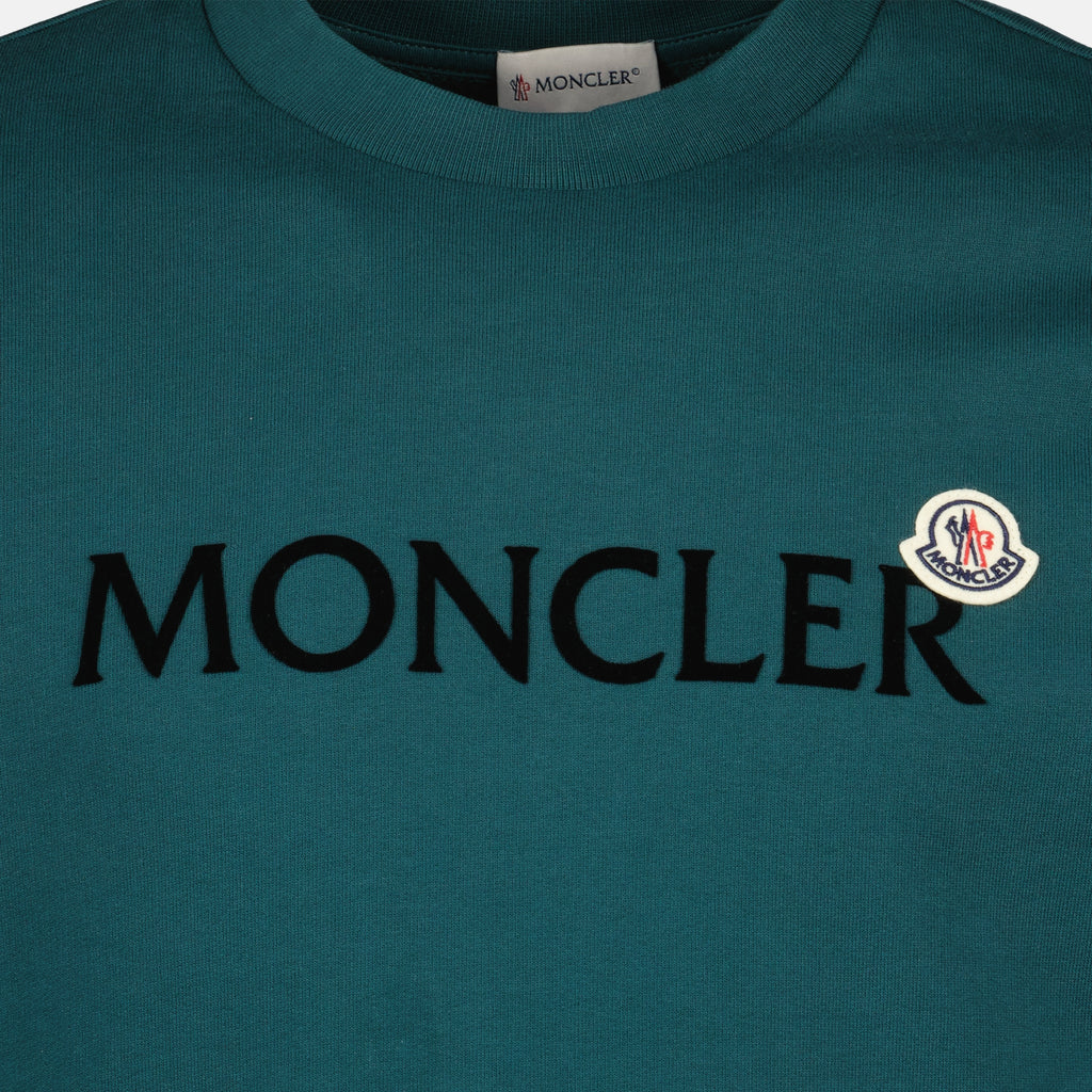 Felpe Felpa con Logo Moncler Verde Uomini