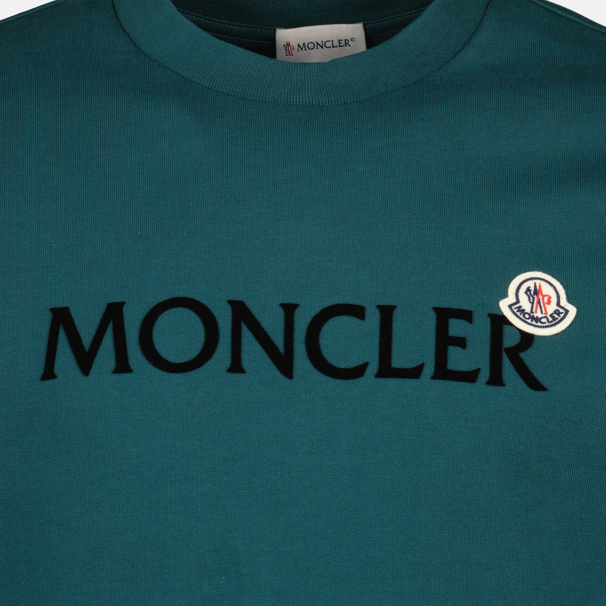 Felpe Felpa con Logo Moncler Verde Uomini