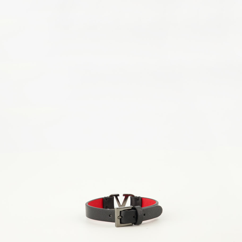 Imagen del brazalete Vlogo negro de la marca Valentino Garavani para Hombre - Temporada Primavera-Verano 2026 - Vista Trasera