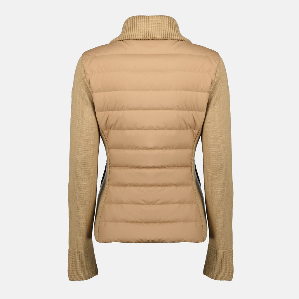 Image de l'article Cardigan bi-matière beige de la marque Moncler pour Femme - Saison Printemps-Été 2026 - Vue de Dos