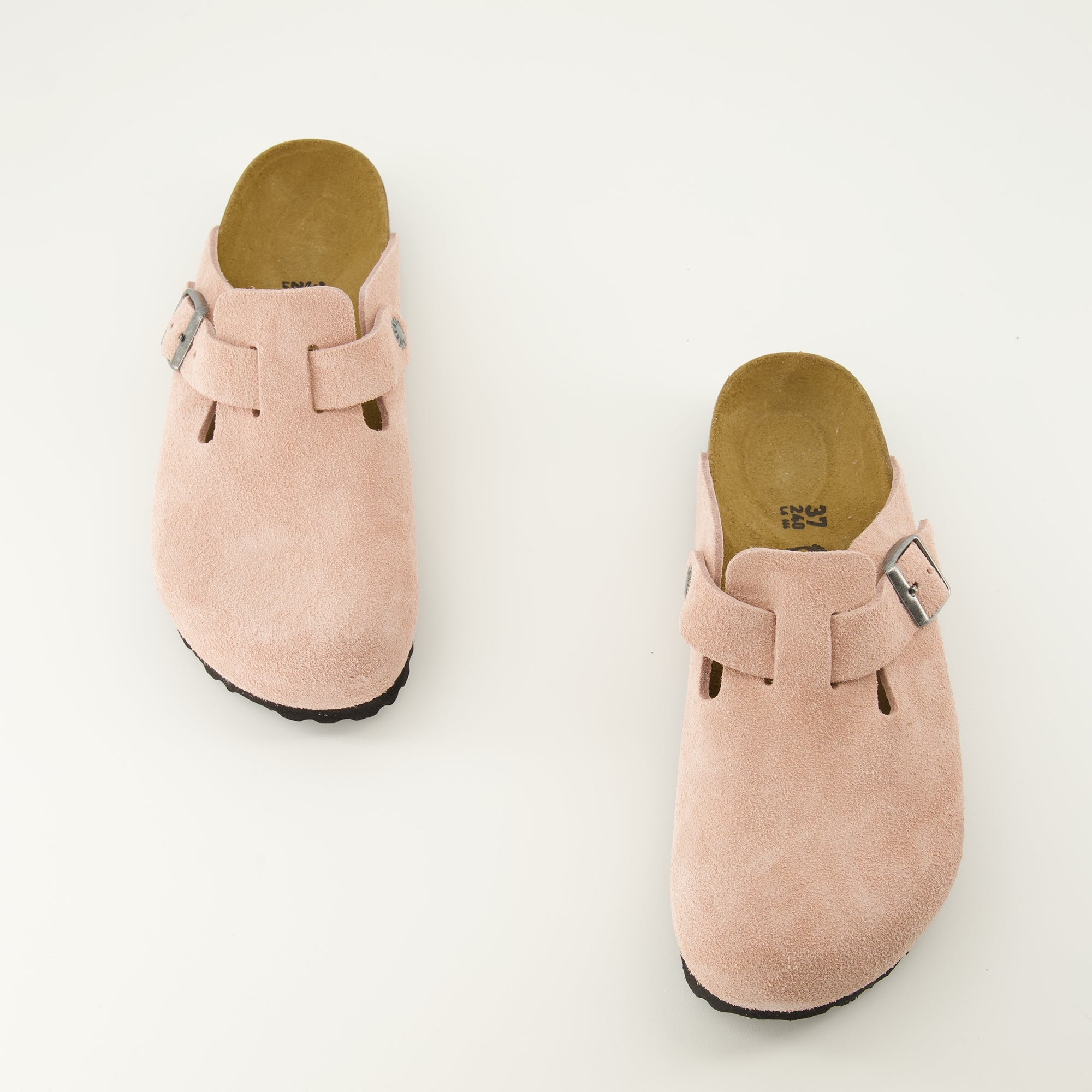 Image de l'article Mules Boston rose de la marque Birkenstock pour Unisex - Saison Printemps-Été 2026 - Vue de dessus paire de chaussure