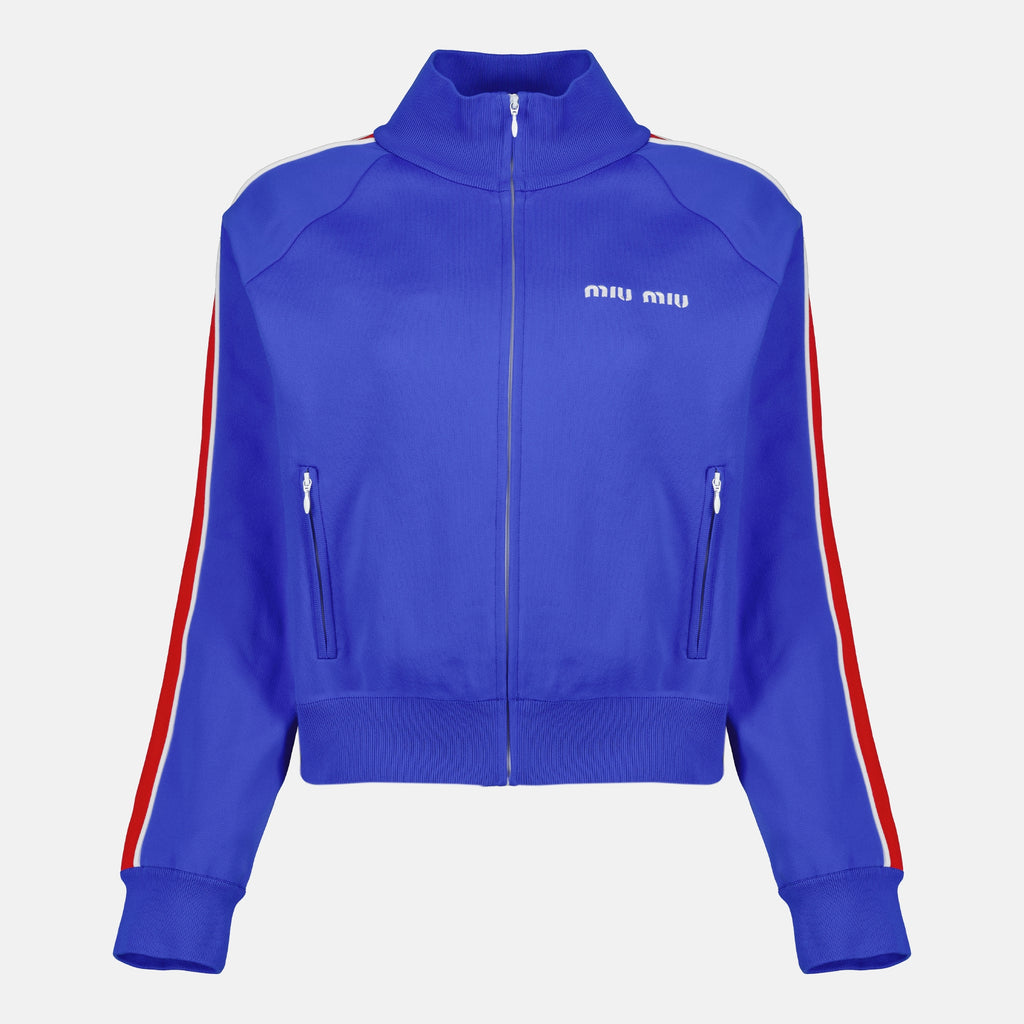 Vestes Blue Technical Fabric Jacket Miu Miu Bleu foncé Femme