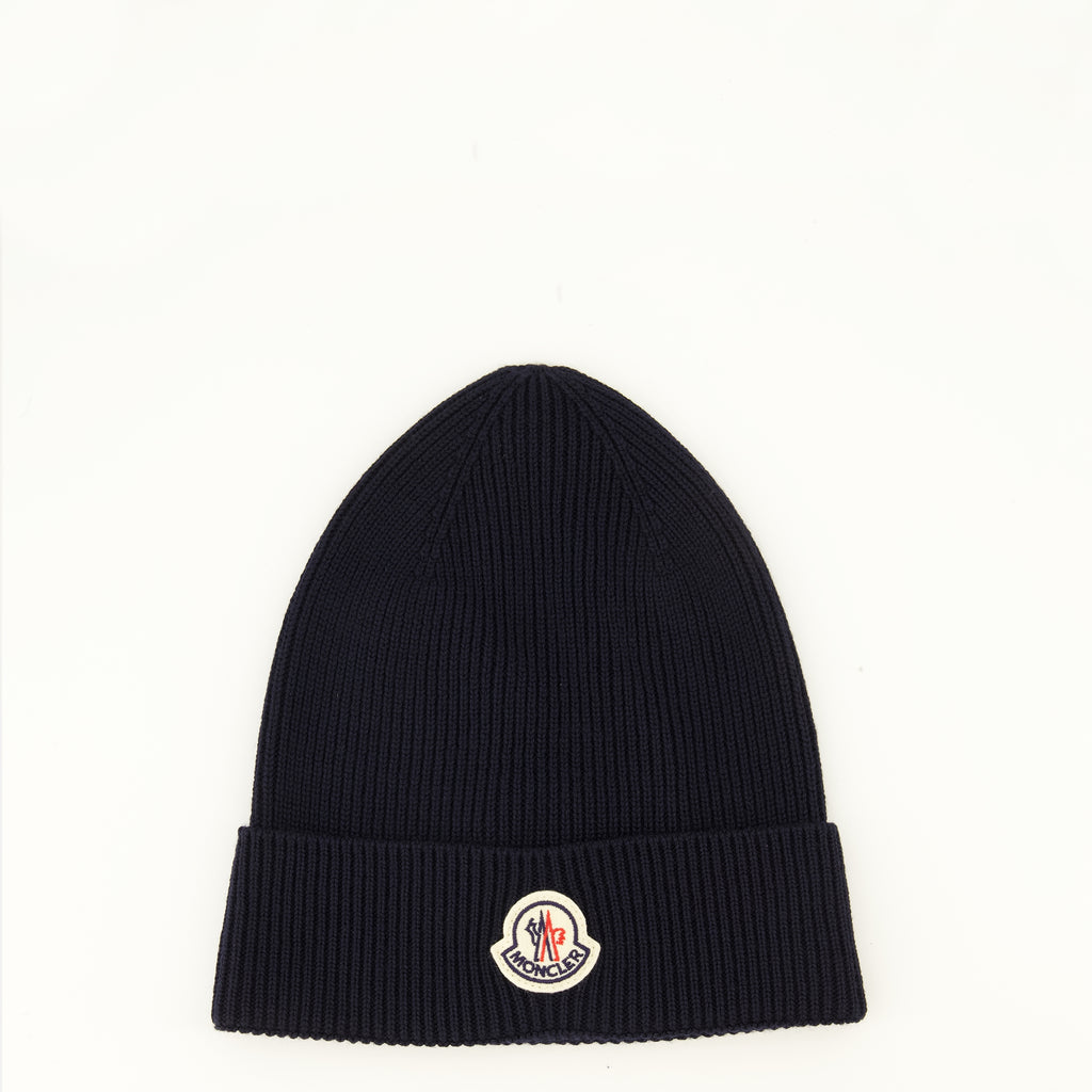 Chapeaux, casquettes et bonnets Gorro de lana azul marino Moncler Bleu foncé Homme