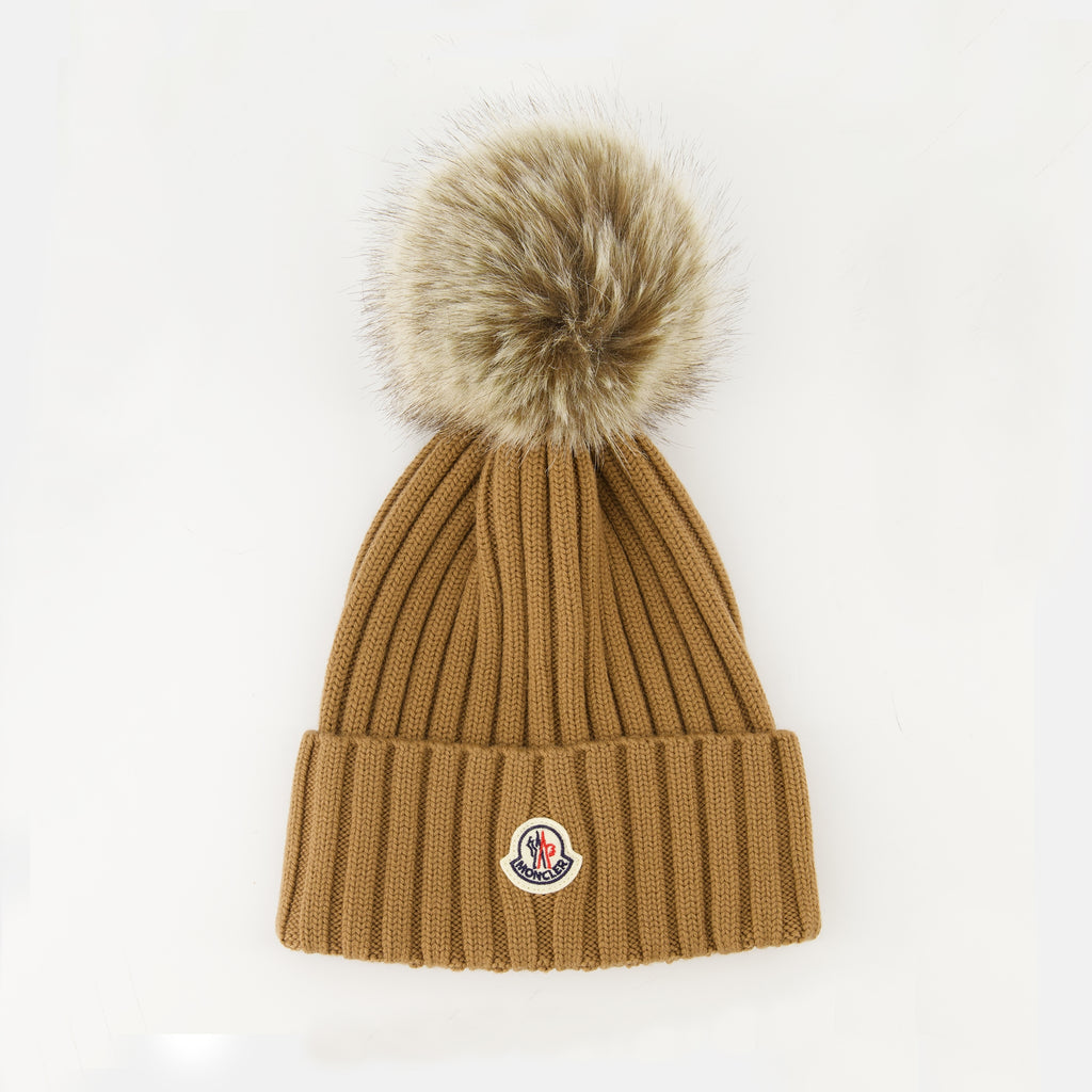 Imagem do Gorro de Lã com Pom-Pom da Marca Moncler para Senhora - Temporada Outono-Inverno 2025 - Vista Frontal