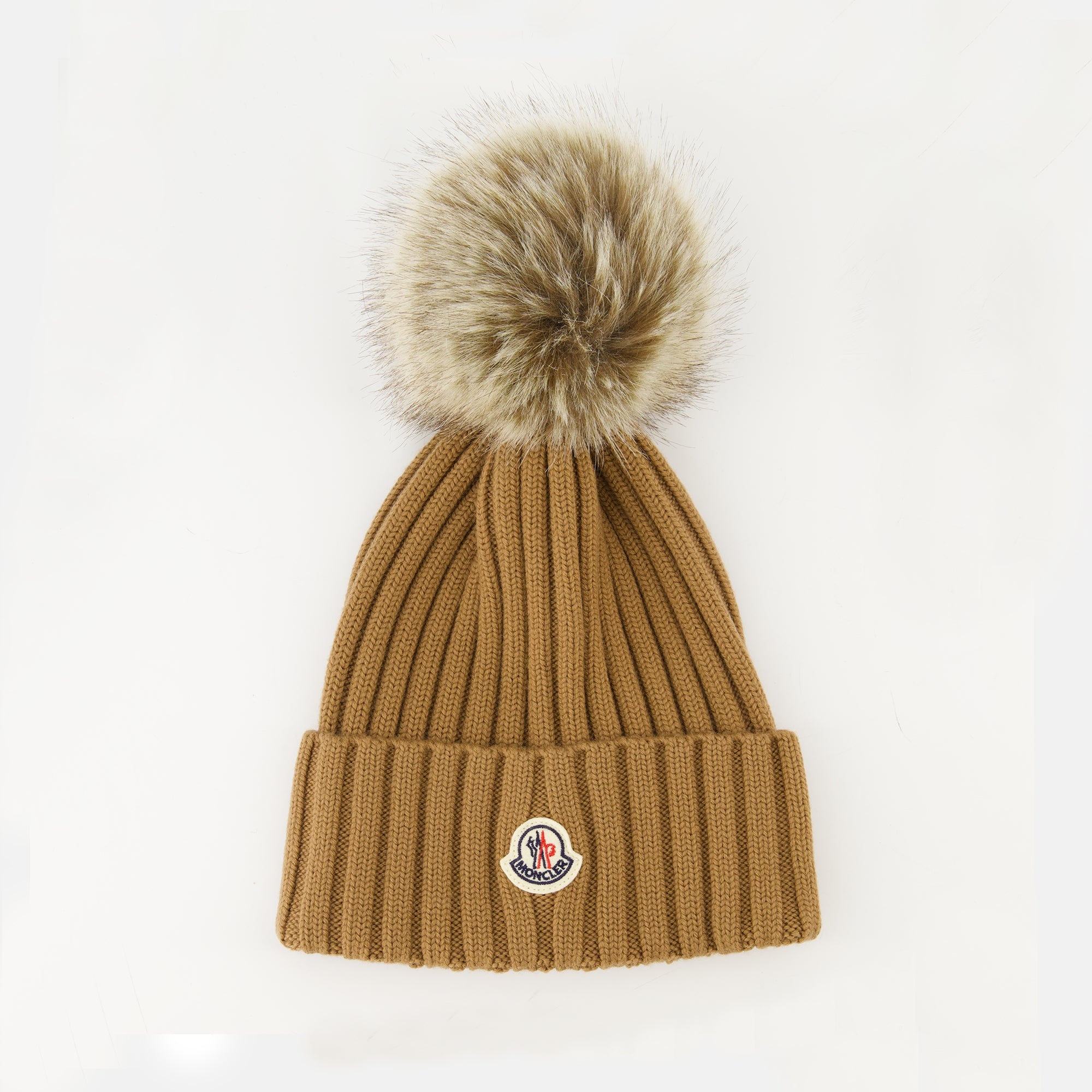 Image of the Moncler Women's Wool Hat with Pom-Pom - Fall-Winter Season 2025 - Front View