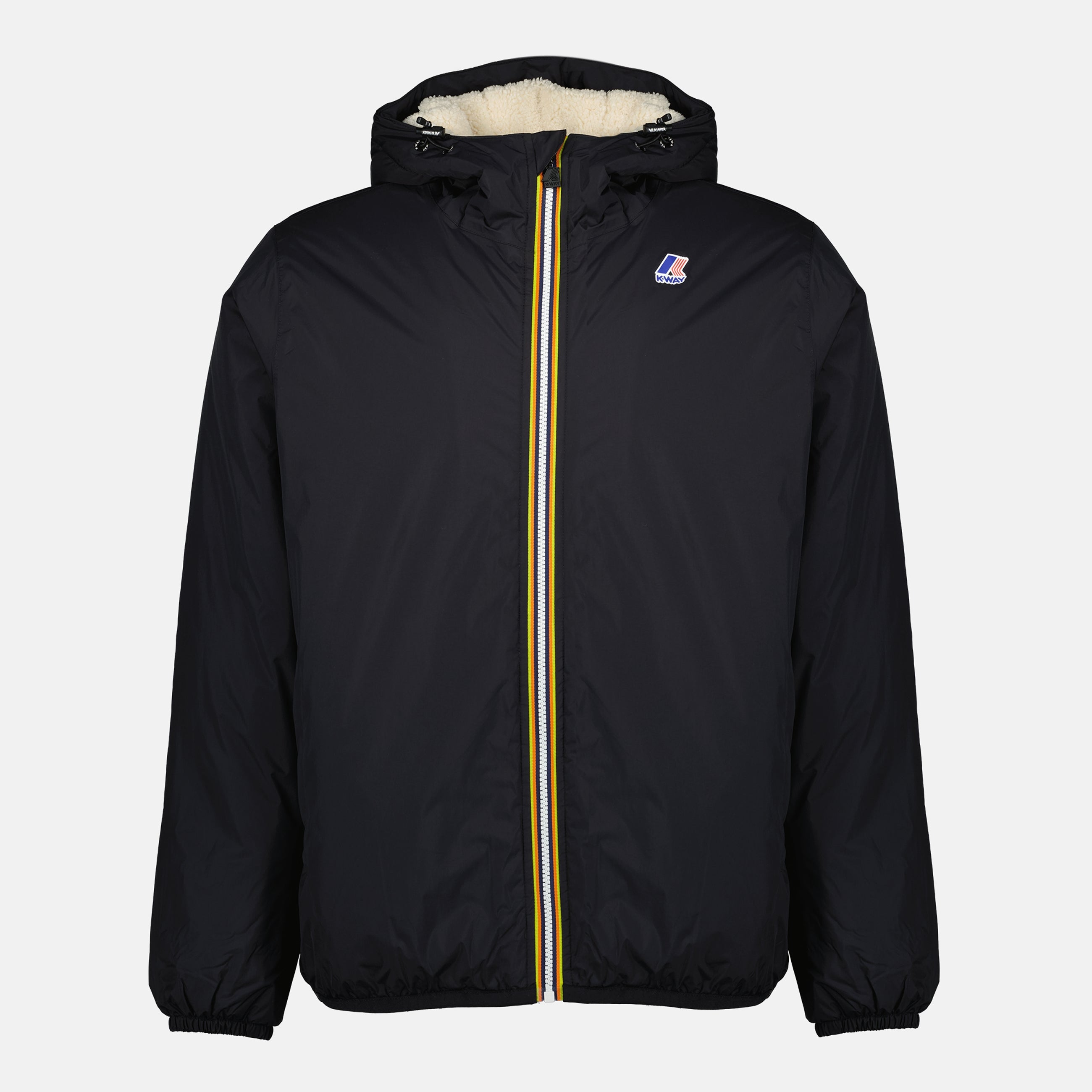 Image de l'article Veste Le Vrai Claude 4.0 Orsetto noir de la marque K-Way pour Unisex - Saison Automne-Hiver 2025 - Vue de Face