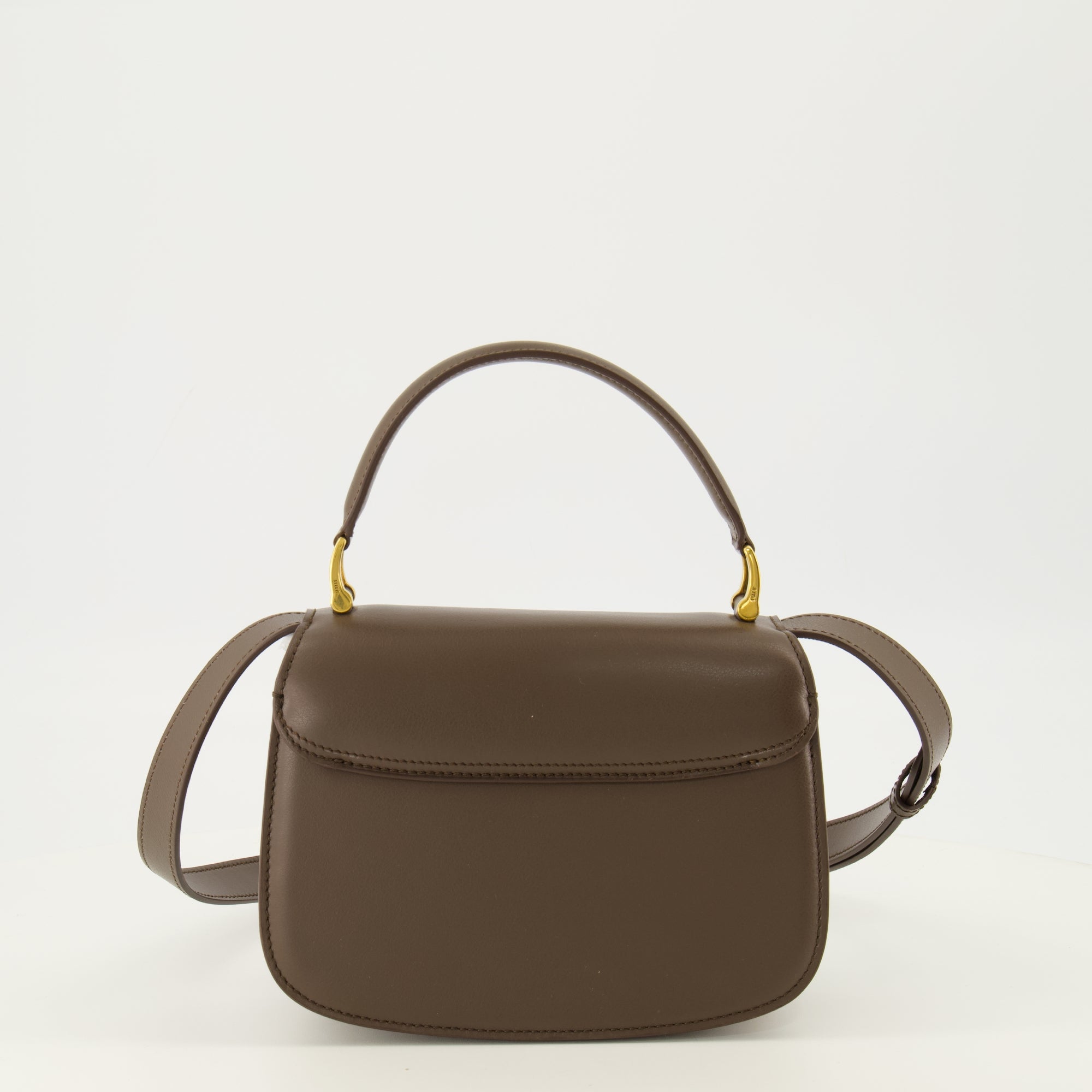Sacs bandoulière 탑 핸들 파리 파리 브라운 가죽 백 Ami PARIS Marron Unisexe