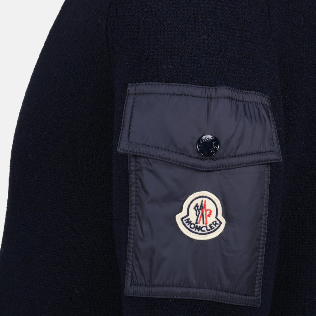 Maille Pull en laine bleu marine Moncler Bleu foncé Homme