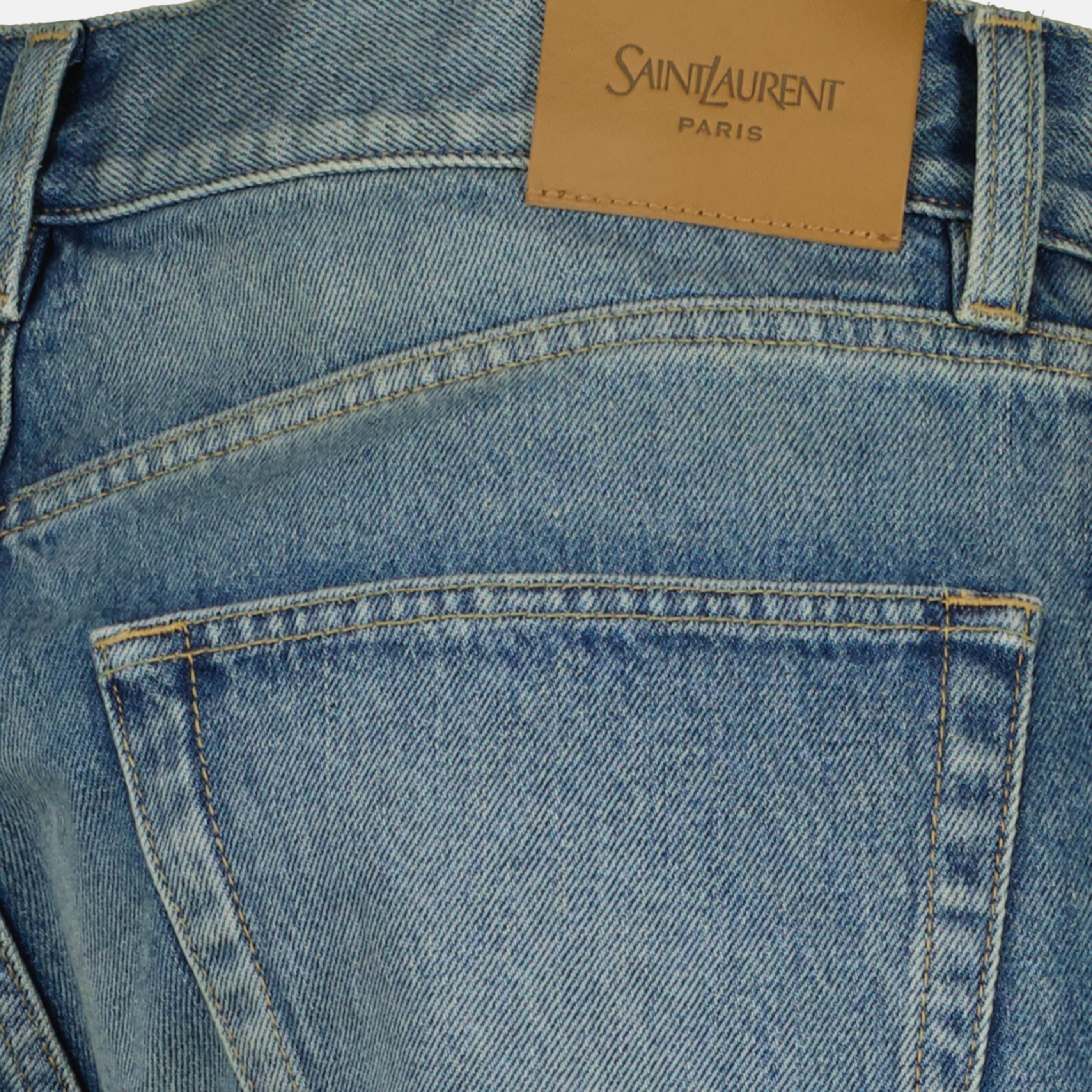 Pantalons Jeans Long Mick em Denim Azul Saint Laurent Bleu Homme