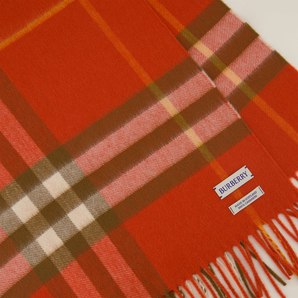Bild des Burberry Check orange Kaschmirschals für Unisex - Frühjahr-Sommer 2026 - Detaillierte Ansicht_3