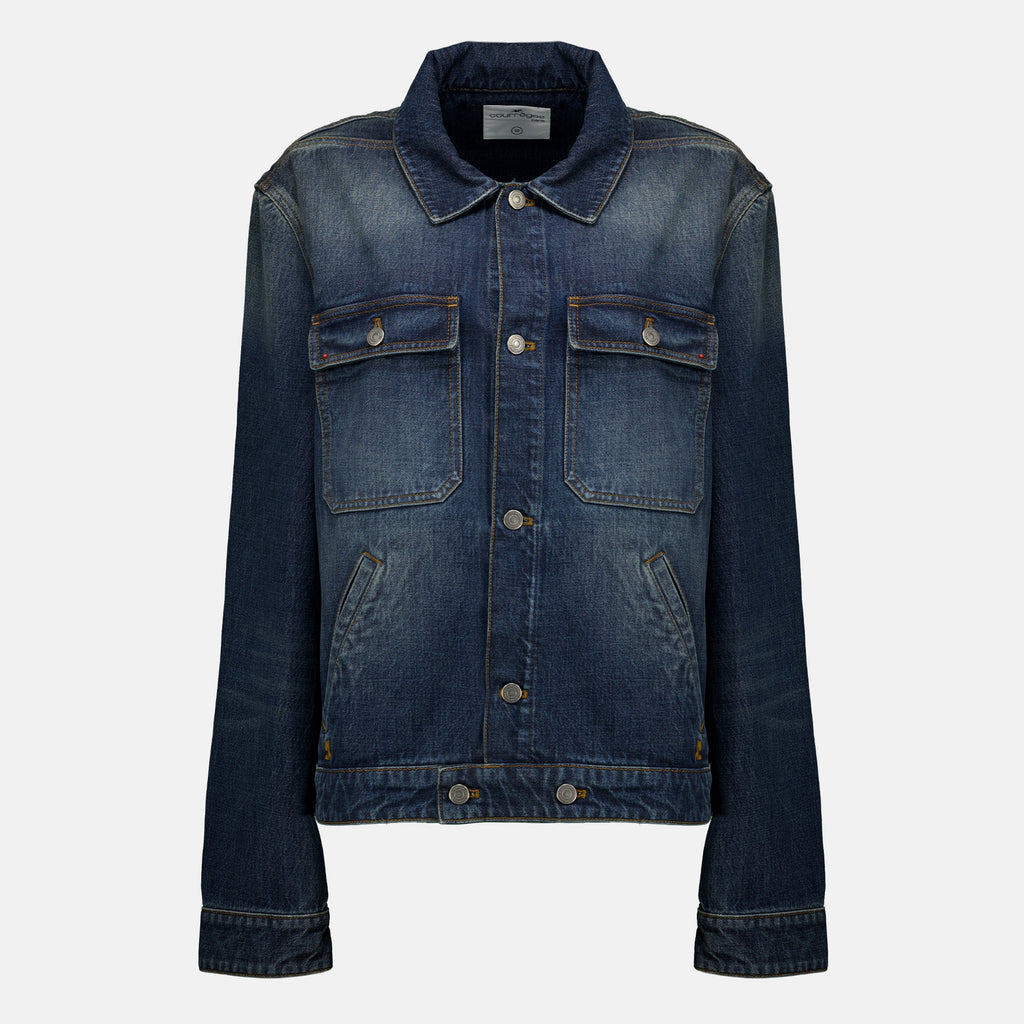 Vestes Chaqueta Trucker de Denim Vintage Courrèges Bleu foncé Femme