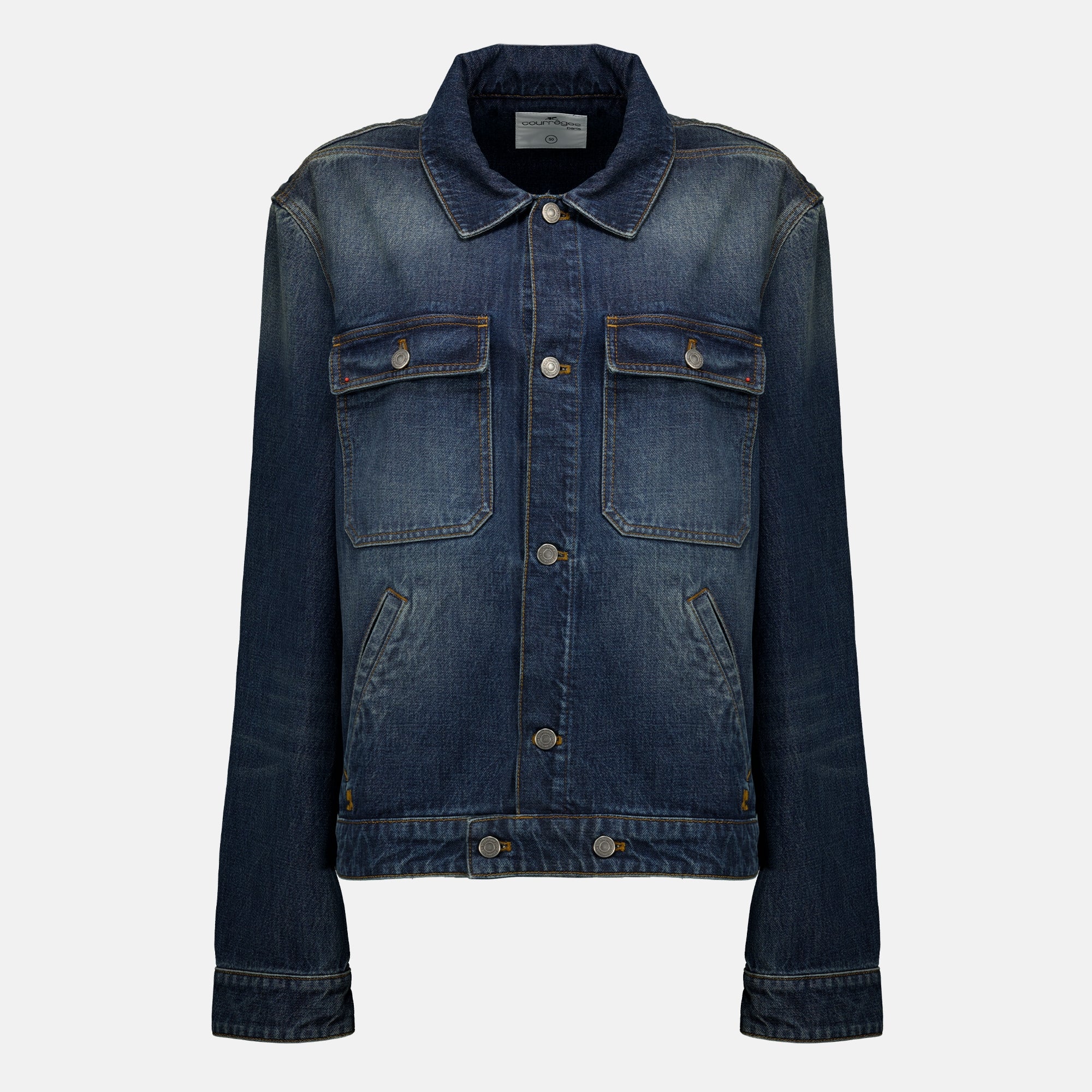 Vestes Vintage Denim Trucker Jacket Courrèges Bleu foncé Femme