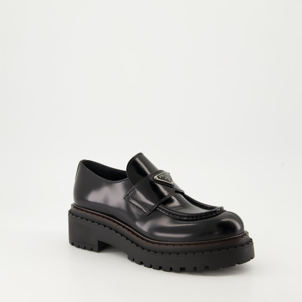 Mocassins Mocassins en cuir Chocolate Prada Noir Femme